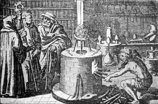 Abb. 4: Alchemistenküche. Stich: Alchemical Laboratory - Project Gutenberg eText 14218. 